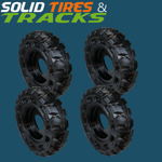 40X14-24 Solid Tires with 9 Bolt Rims